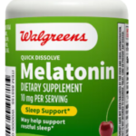 Melatonin supplement bottle